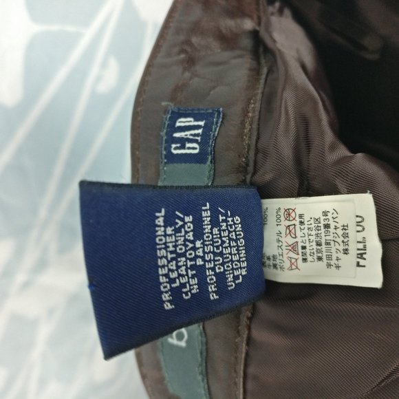 High Rise Straight Leg Brown Vintage GAP Leather Pant Leather Trouser 2 - Picture 11 of 12
